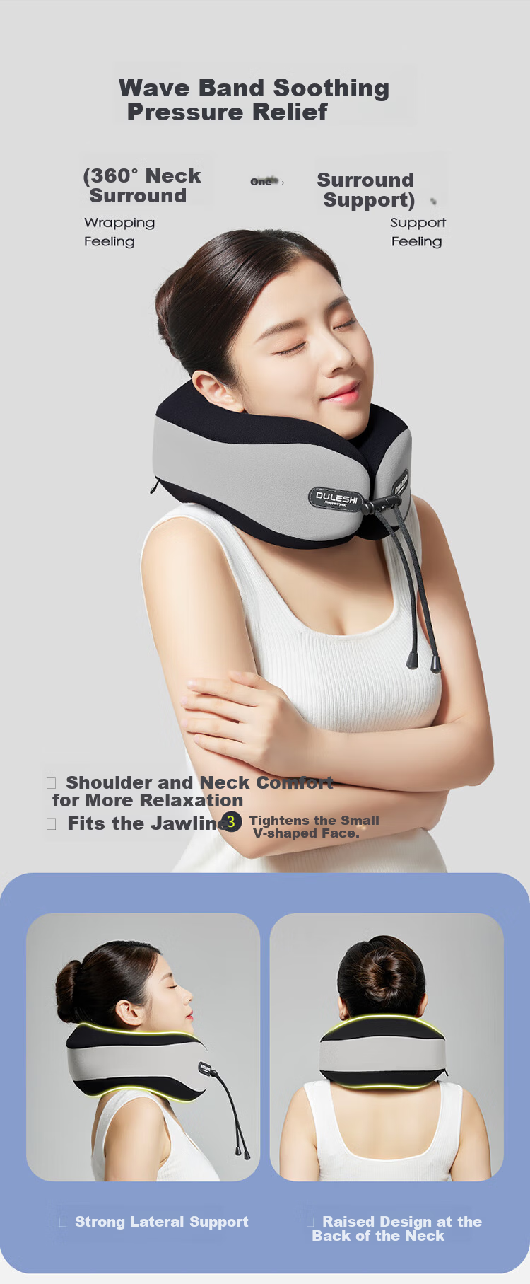 Paiqishi U-Shaped Neck Pillow, Portable Travel Headrest, Airplane And High-Speed Rail Neck Support Cushion, Essential for Business Trips 9