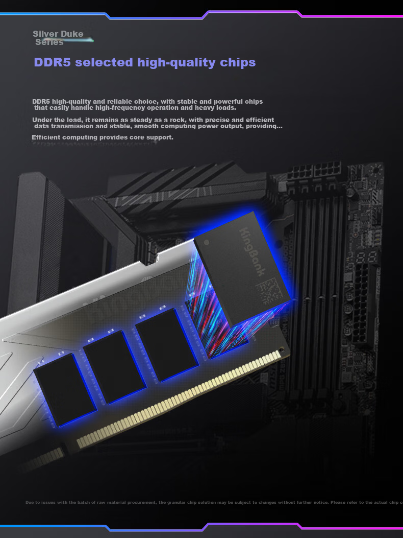 KINGBANK 48GB (24GBx2) DDR5 5600 Desktop Memory Silver Series Kit 6