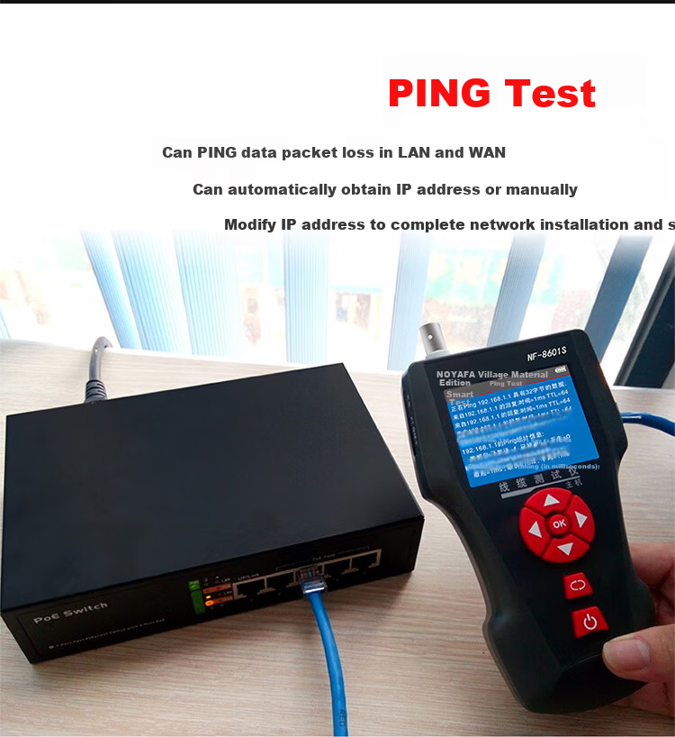 Smart Mouse NF-8601S Upgraded Cable Length Breakpoint Short Circuit Tester POE Power Supply Length Measurement PING LAN WAN Cable Tracker Locator 12