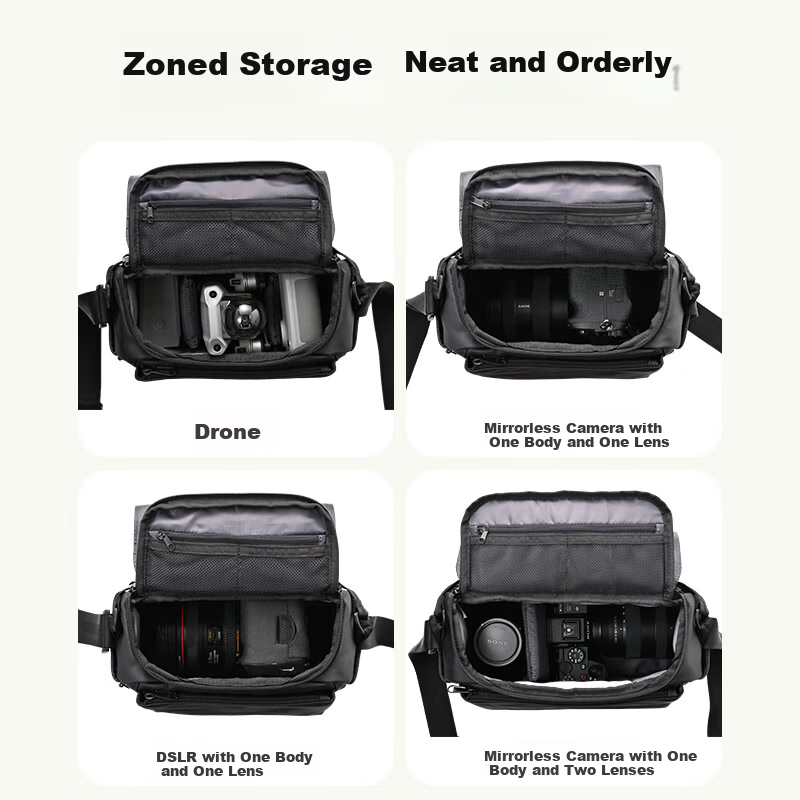Llano S2 Camera Bag Crossbody Shoulder Bag Unisex Portable Retro Casual DSLR Mirrorless Digital Inner Case Lens Storage Compatible with Canon Sony Nikon Fuji