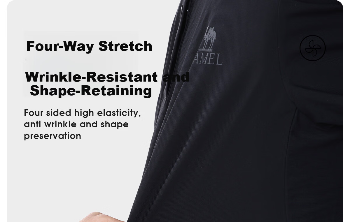CAMEL Outdoor Quick-Dry Short Sleeve Polo Shirt Ice Cooling Wrinkle-Resistant Breathable Sweat-Absorbing Sports Sun Protection Top A25BZ01059 32