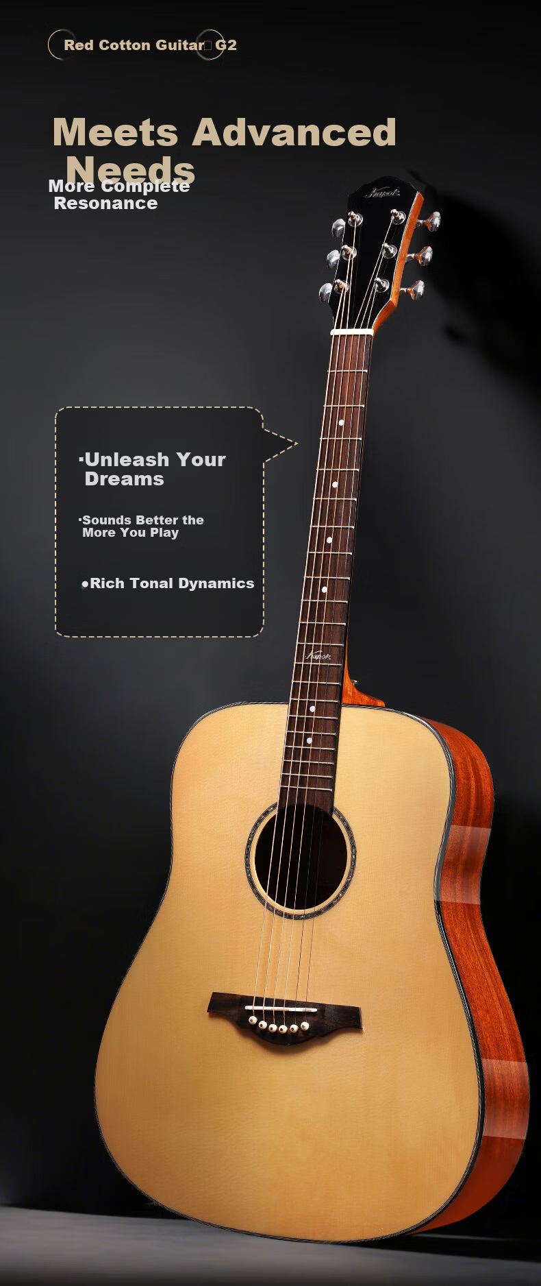 Kapok Folk Acoustic Guitar 36-inch G2 1/2 Beginner Entry-Level Graded Wooden Guitar for Men and Women Advanced Instrument 3