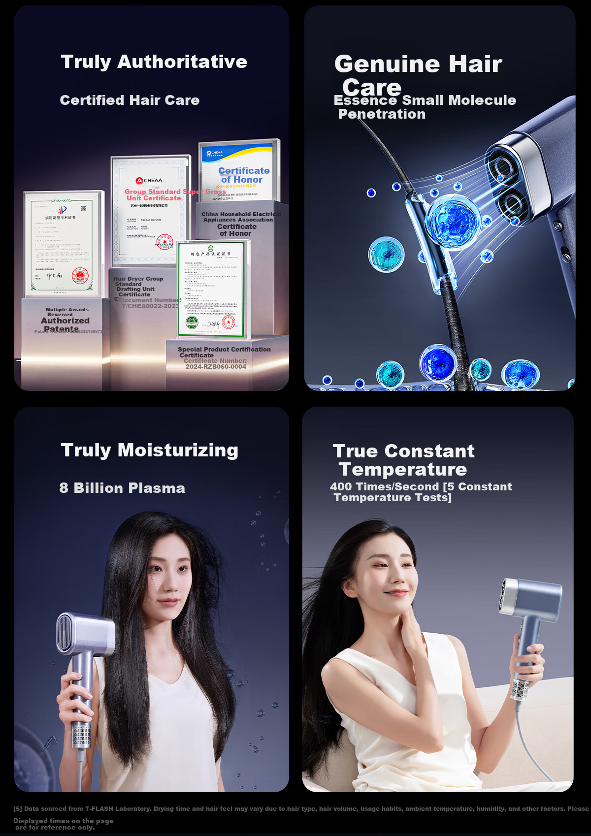 Tongsci F8 Plasma High-Speed Hair Dryer Dual Barrel Home Use Hair Care Quick Drying Strong Wind Power Damage-Free Hair Blow Dryer Birthday Anniversary Gift for Girlfriend Wife Practical Premium Gift B 6