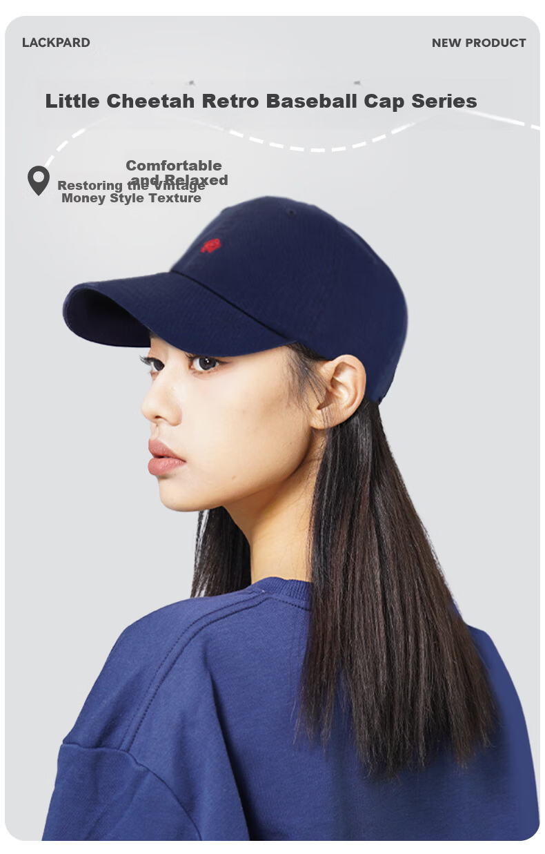 LACKPARD Vintage Unisex Cotton Baseball Cap New Spring Summer Duckbill Sun Hat Navy One Size 1