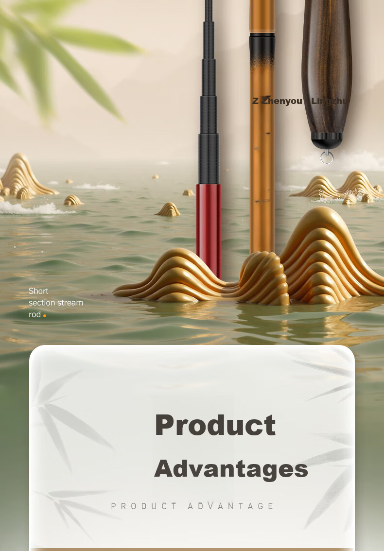 Grsaed Children's Fishing Rod Mini Short Section Hand Rod Set Carbon Fiber Fishing Rod Crucian Carp Rod Stream Rod Bamboo 2.7 Meters 2