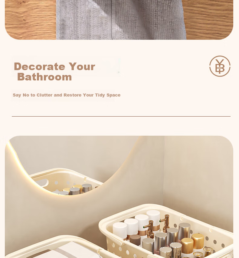 Bingyou Bath Basket Handheld Shower Basket Bathroom Toiletries Storage Basket Small Laundry Basket 9