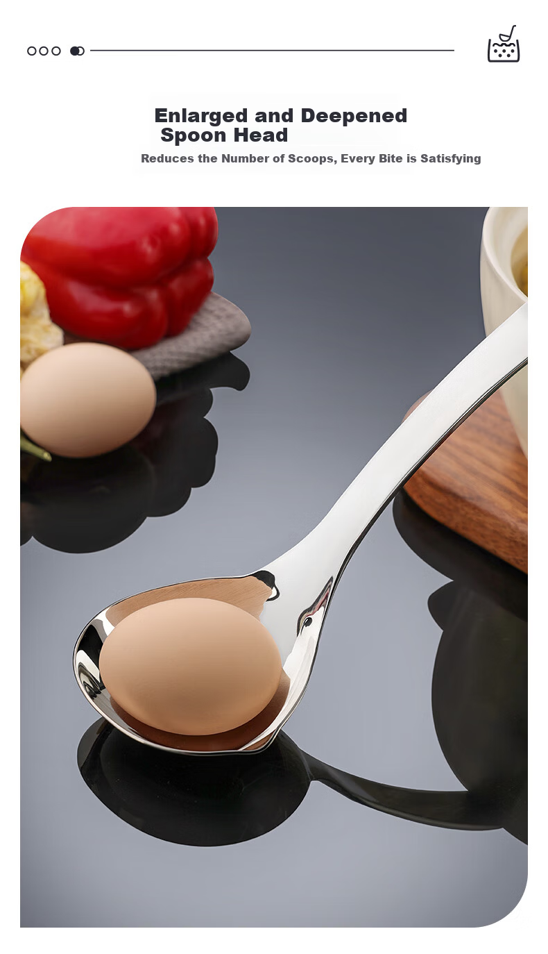 Newair 316 Stainless Steel Soup Ladle Food Grade Deep Short Handle Large Thickened Porridge Spoon 7
