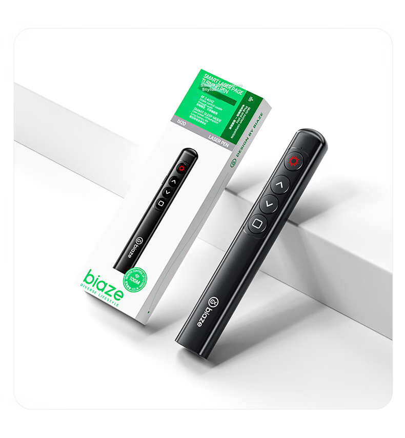BIAZE PPT Presentation Clicker Wireless Laser Pointer Remote Control Red Light Cat Teaser Pen 4