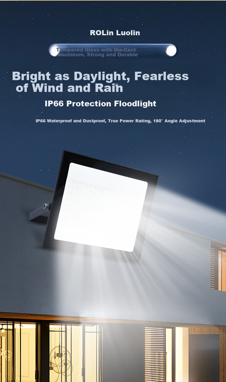 ROLin LED Floodlight Outdoor Lighting Spotlight Garden Lamp Yard Light Outdoor Construction Site Light IP66 50W 1