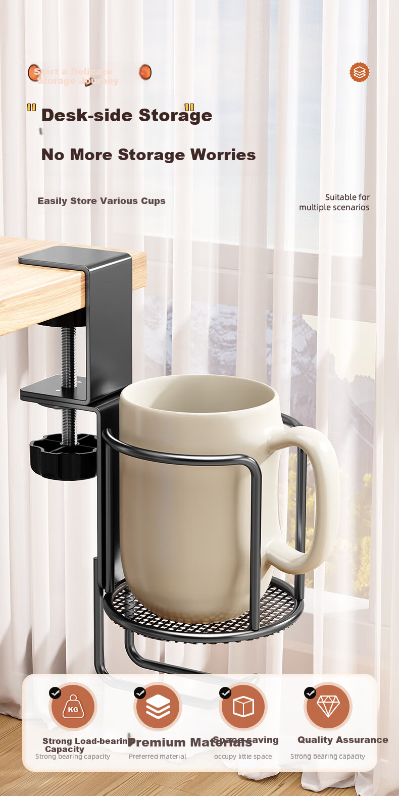Behind the Scenes Hero Cup Holder Upgraded Version - TV Remote Control Organizer, Small Plant Pot, Mug, and Thermos Storage Stand 2