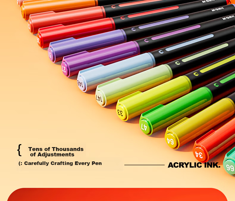 M&G Stationery, 36 Colors of Acrylic Markers, Direct Liquid Small Black Box, Children's Watercolor Pens, Drawing Pens, Painting Pens, Colored Pens, Birthday Gift, APMT80J2 5