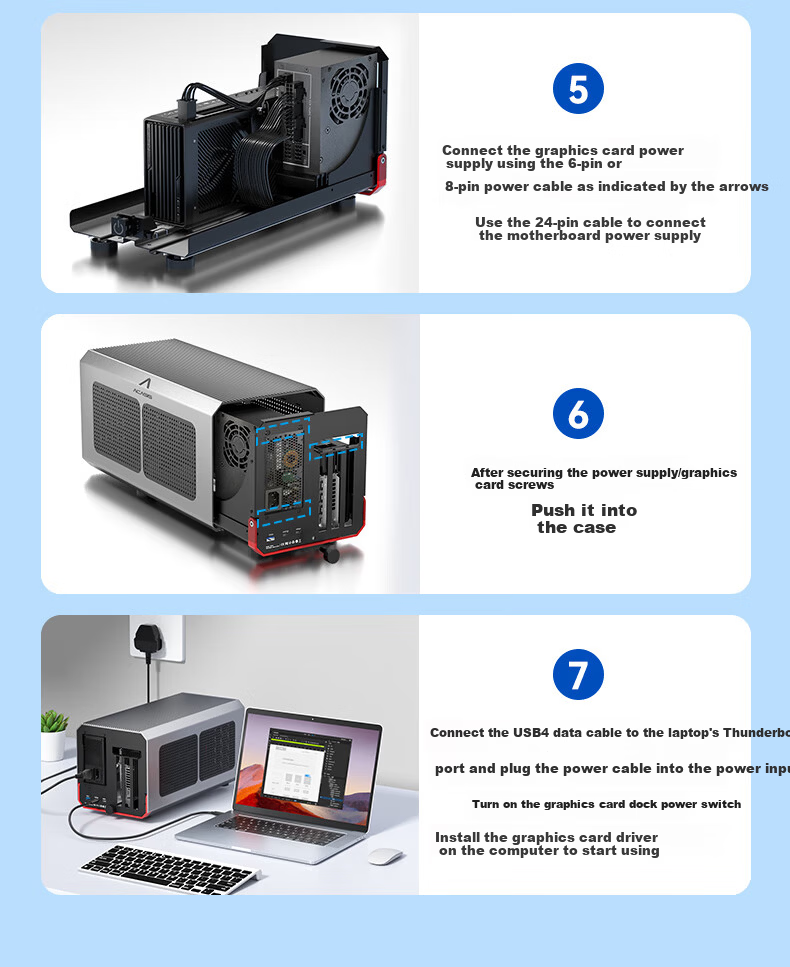 Acasis Business Alloy Chassis Graphics Card Expansion Dock, Laptop Mini PC Thunderbolt USB4 External Expansion Dock, External Independent Graphics Card Dock G4Max 10
