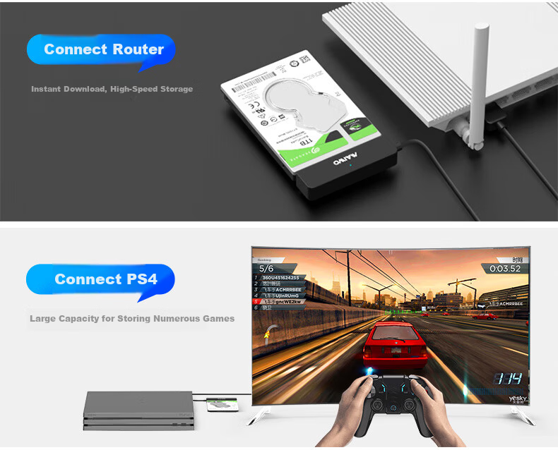 MAIWO Hard Drive Easy Drive Cable 2.5 Inch Mechanical Hard Drive Enclosure SATA USB 3.0 to SATA Adapter Cable Hard Drive Converter No Enclosure K104A White 3