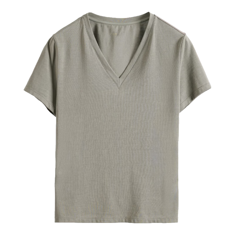 Rizhuo Original Design Irregular Hem Short Sleeve Cotton T-Shirt 2026 Summer New Slim Fit Versatile Top for Women