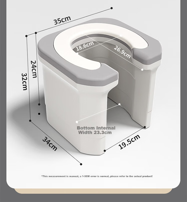 HOUYA Adult Toilet Seat Cushion Elevated Squat-to-Seat Commode Chair Portable Toilet for Elderly Home Use 14