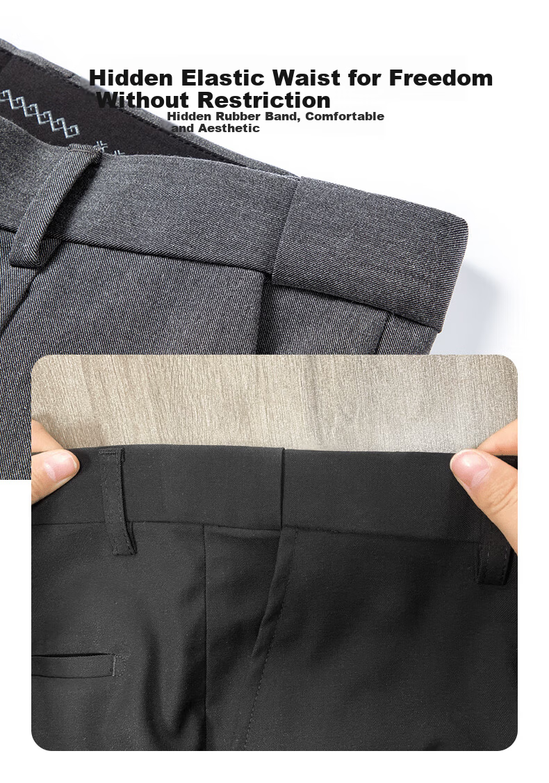 FIRS Anti-Wrinkle Non-Iron Double-Pleat Men's Business Straight-Leg Pants Loose Workwear Casual Trousers for Men 8