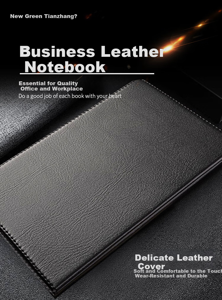 TANGO 16K Classic Business Leather Notebook Simple Black 80 Sheets Soft Touch Journal Office Diary Meeting Notes Lesson Plan Customizable 1