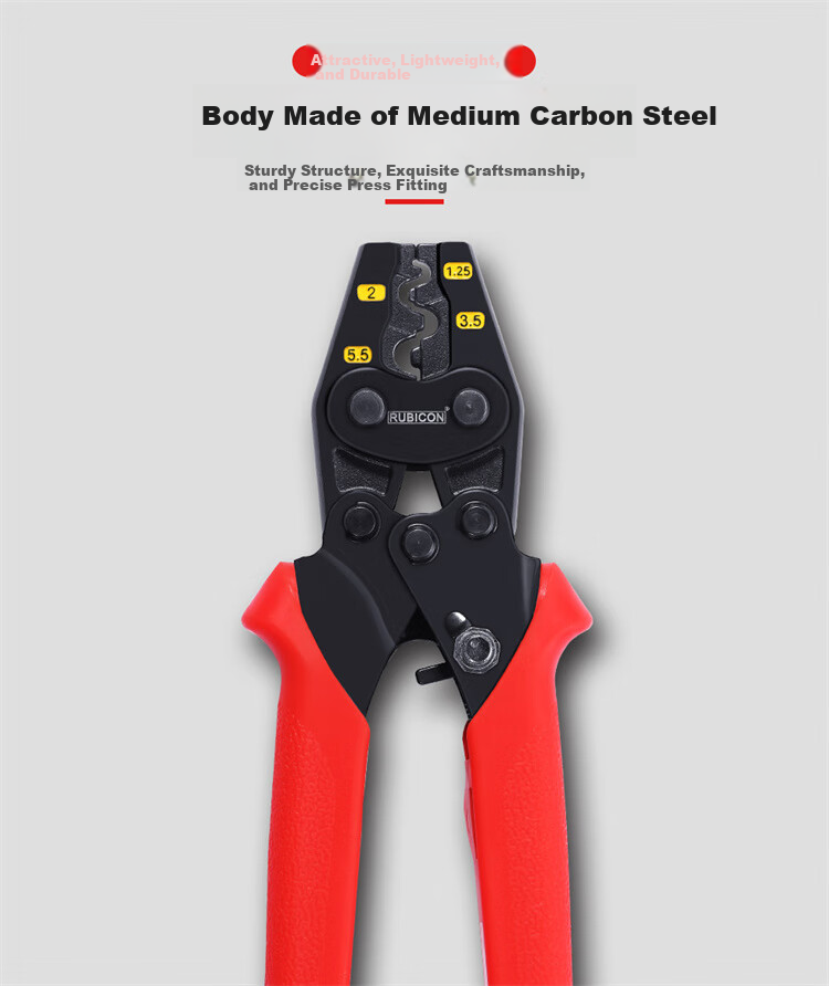 RUBICON YO Bare Terminal Crimping Pliers Electrician Multi-Function Copper Nose Ratchet Network Cable Pliers RLY-1008 3