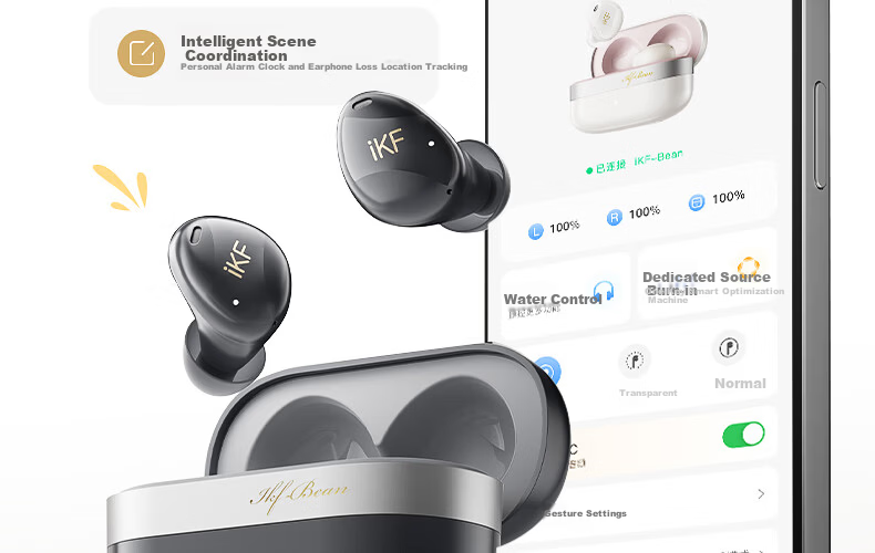 IKF Loulan [Single Ear Only 4.1g] Wireless Bluetooth In-Ear Earphones Active Noise Cancelling LDAC High-Definition Decoding Bluetooth 6.0 Long Battery Life Gaming Music Sports Earbuds Beige Pink 38