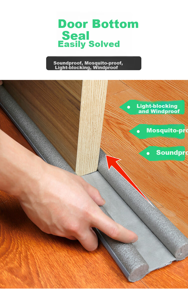 Jinlongxing Door Gap Seal Strip Door Bottom Weatherproofing Soundproofing Anti-Insect Windproof Rubber Strip 2-Pack 5