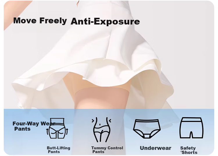 Miiow Probiotic 10A Antibacterial Safety Shorts Women's Anti-Exposure Ice Silk Seamless Tummy Control 3-in-1 Leggings 2-Pack L 5