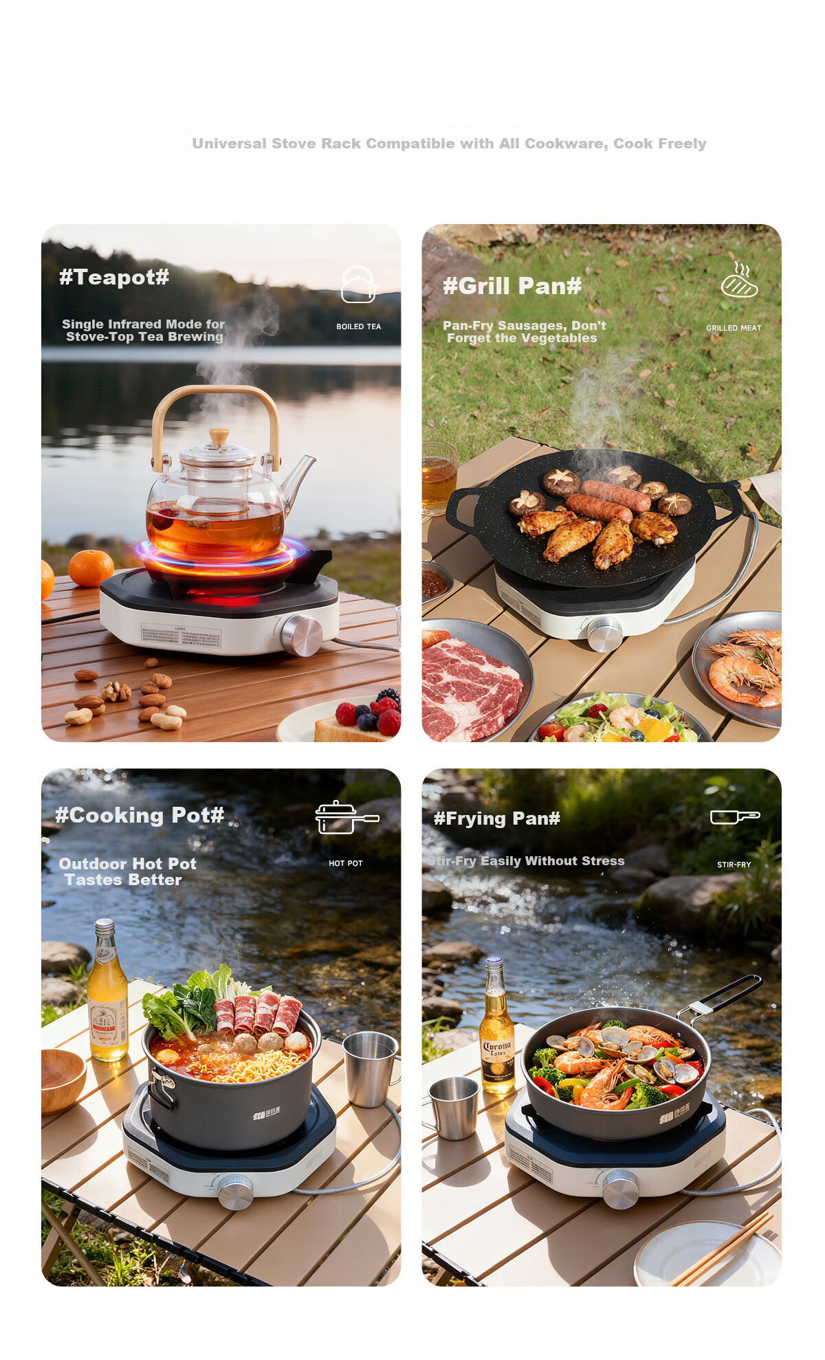 TAN XIAN ZHE Outdoor Split Cassette Stove Camping Stove Infrared Magnetic Stove Portable Outdoor Tea Boiling Cooker 12