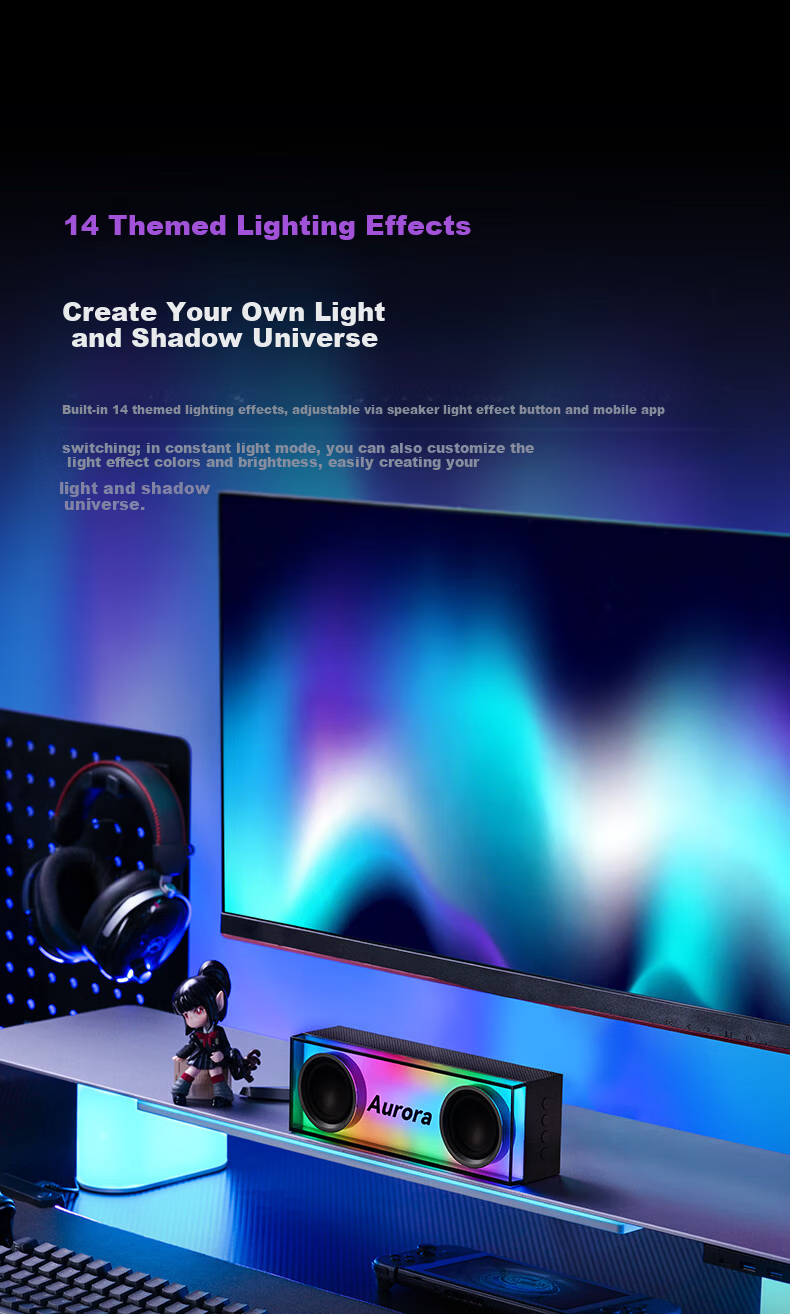 EDIFIER HECATE Light Cooling Compact Gaming Desktop Bluetooth 6.0 Wireless Portable Multimedia Laptop Home Desktop Speaker with RGB Lighting Gray 7