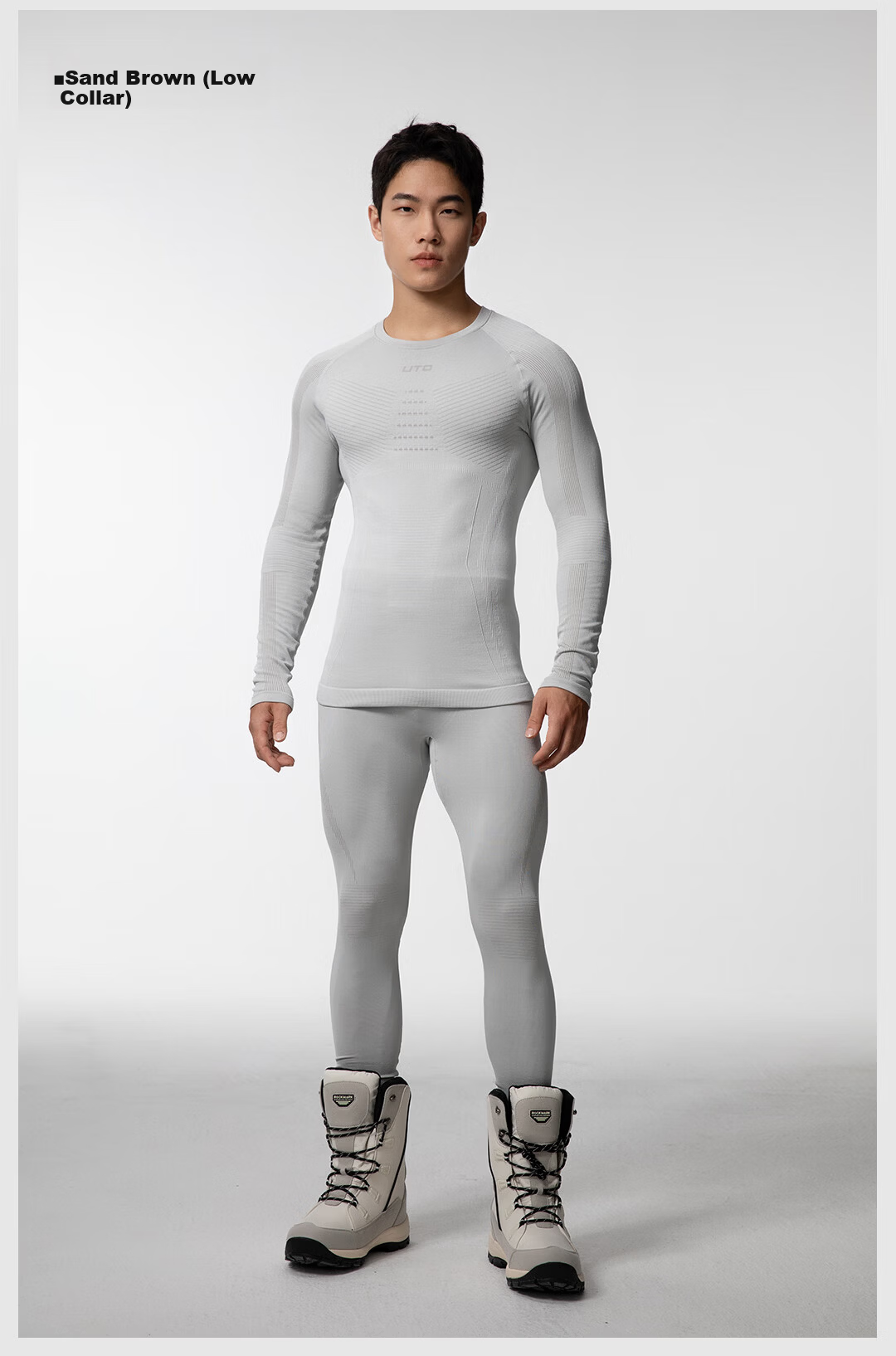 UTO Merino Wool Quick-Dry Base Layer Set Unisex Ski Mountaineering Thermal Underwear Classic Black Men’s L 25