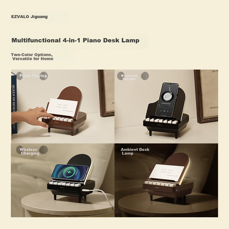 Jiguang Bluetooth Speaker Piano Lamp Wireless Charging Night Light Ambient Desk Multifunctional Music Table Lamp Creative Practical Birthday Gift
