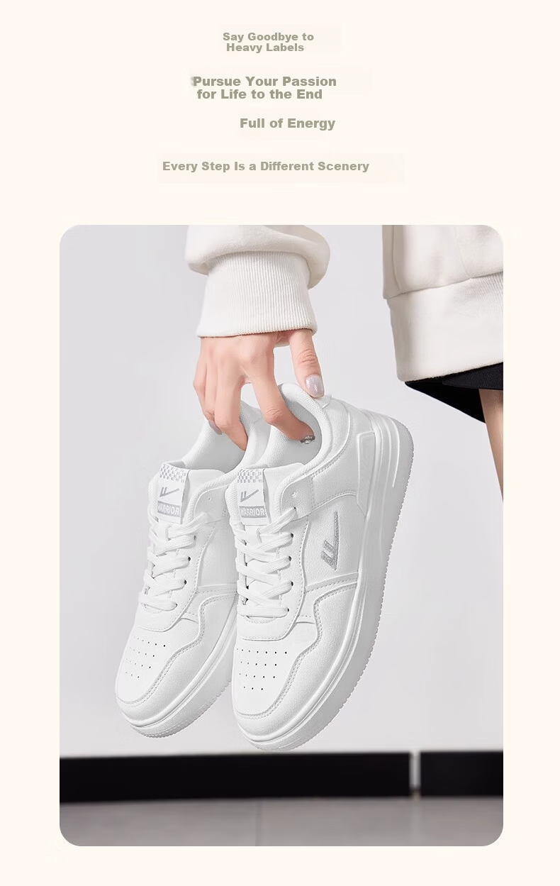 Warrior Women's White Sneakers 2026 Spring Summer New Versatile Casual Sports Shoes for Women 0833 White Purple Size 39 2