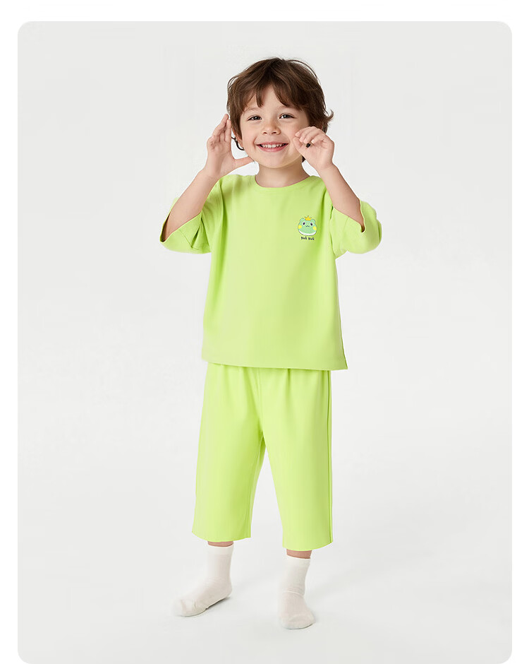 Balabala Baby Summer Pajama Set Air Conditioning Clothes Boys Girls Homewear Soft Skin-Friendly Adjustable 26