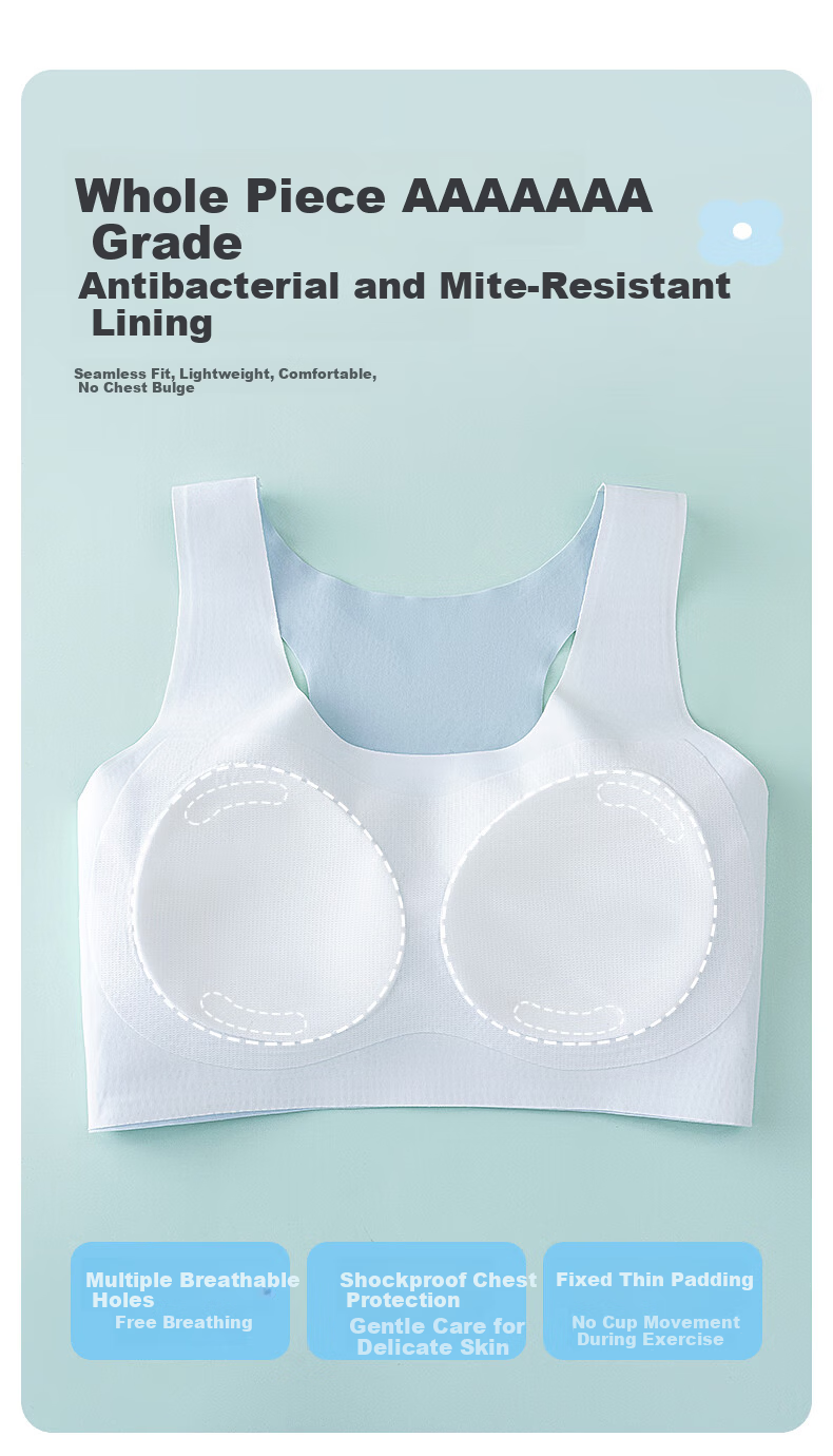 Meishianxuan Girls' Bra for Middle And High School Students, Puberty Girls' Underwear, Children's Sports Vest to Make Large Breasts Appear Smaller 4