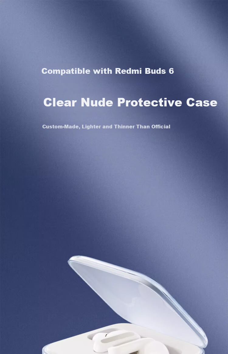 HotFire Redmi Buds 6 Protective Case Earphone Clip Cover Simple Silicone True Wireless Charging Case Protective Anti-Drop 2024 Soft Case Transparent with Lanyard 1