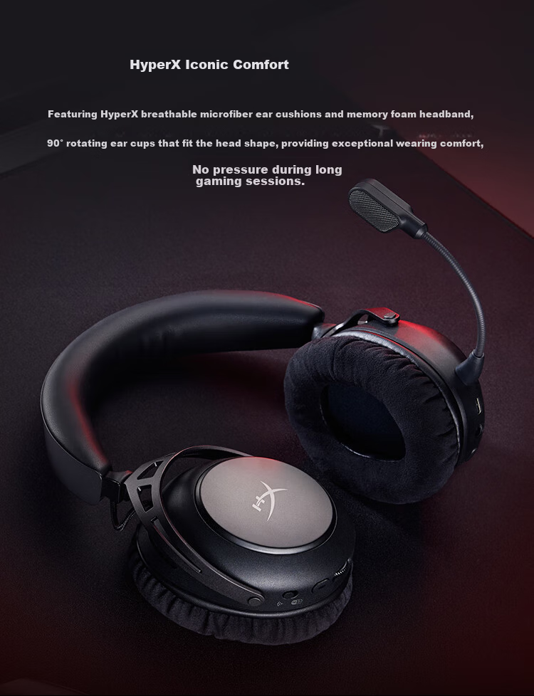 HYPERX Alpha II Wireless Black Over-Ear Gaming Headset Long Battery Life Compatible with Call of Duty: Modern Warfare II 6