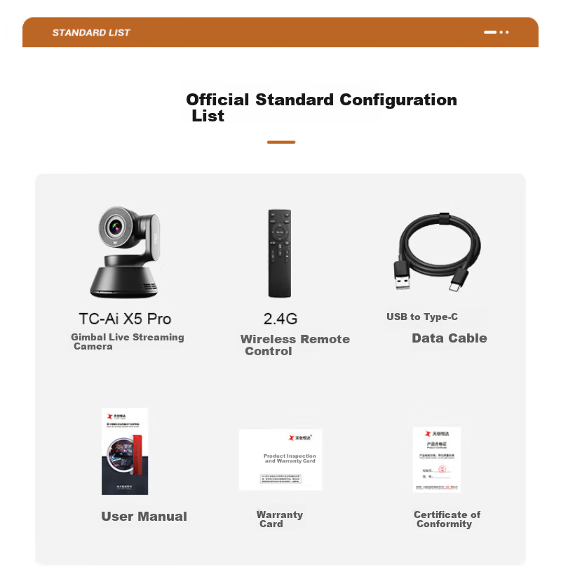 TCHD Video Tianchuang Hengda TC-Ai X5 Pro 4K Live Streaming Camera Kit with Beauty Filter for Professional HD Live Broadcast and Vertical Screen Entertainment 11