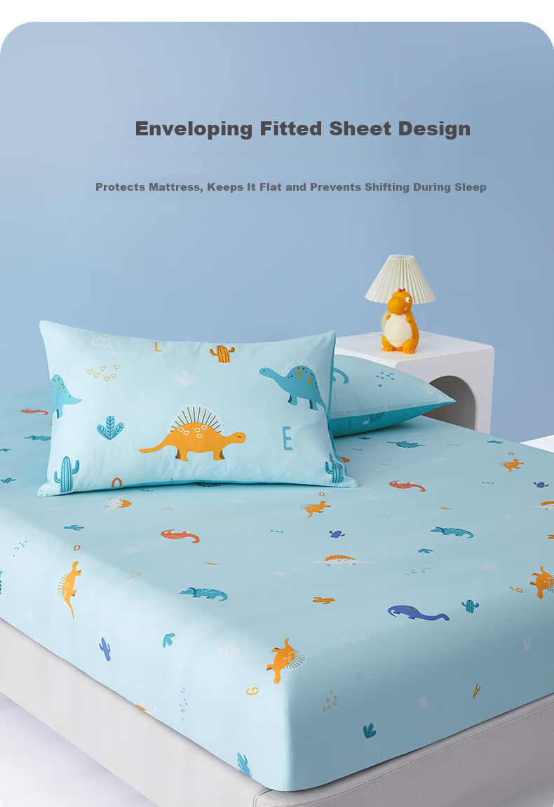 MERCURY Kids Fitted Sheet, Class A Pure Cotton Bed Sheet, Fitted Bed Cover, Antibacterial Fabric, Little Whale Pattern, 150×200cm 5