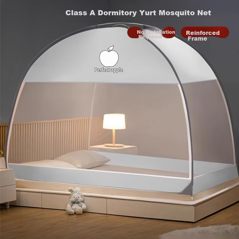 Aiwei Class A Student Mosquito Net Dormitory Mongolian Style Single Door 0.9m Apple Love [Suitable for Bunk Beds]