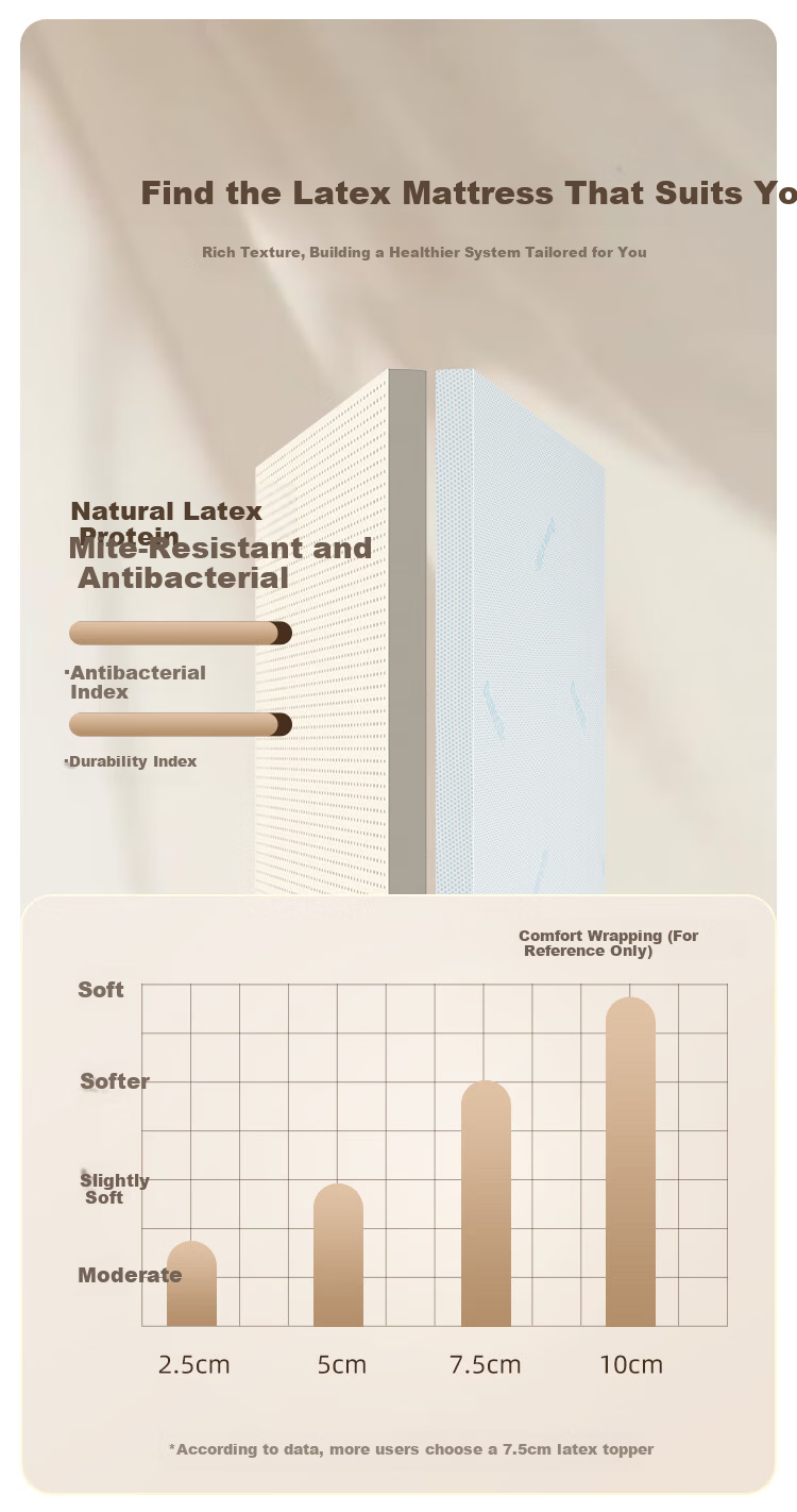 Dunlopillo , Imported from Sri Lanka, Latex Mattress for 1.5m Bed/10cm Thick, 85D ECO Luxury Latex Thin Mat 13