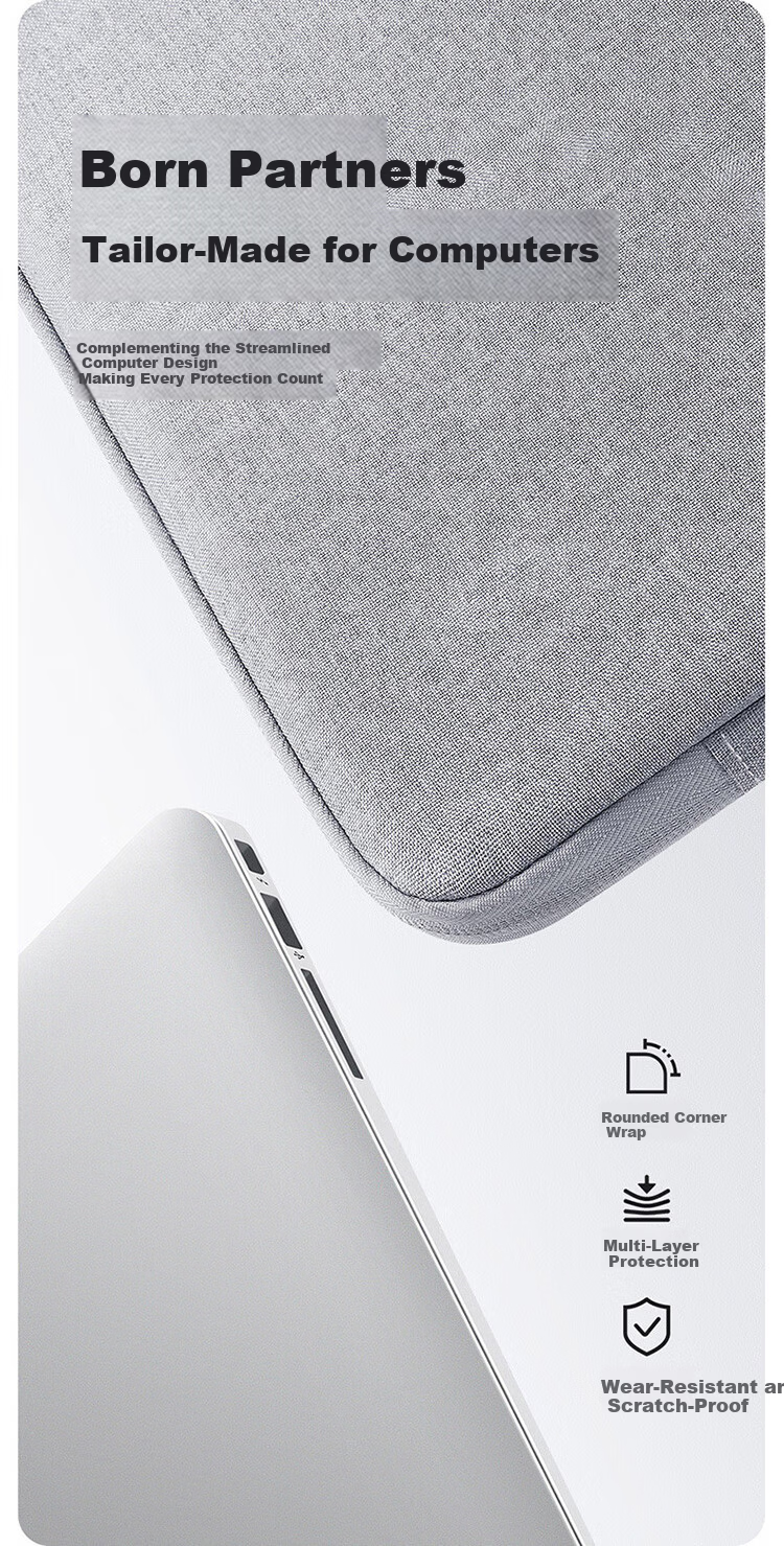 Biyoumei Laptop Sleeve Padded Shockproof Inner Lining Storage Bag with Compartments for Apple Huawei Lenovo Xiaomi 13.3-inch Black 4