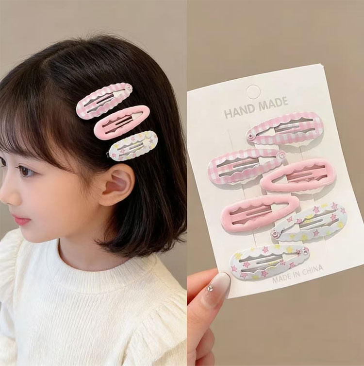 LiQing Children's Hair Clips [Pink, 12 Pieces] Dopamine Back of Head Waterdrop BB Clips Hairpins Side Bang Hair Accessories 1