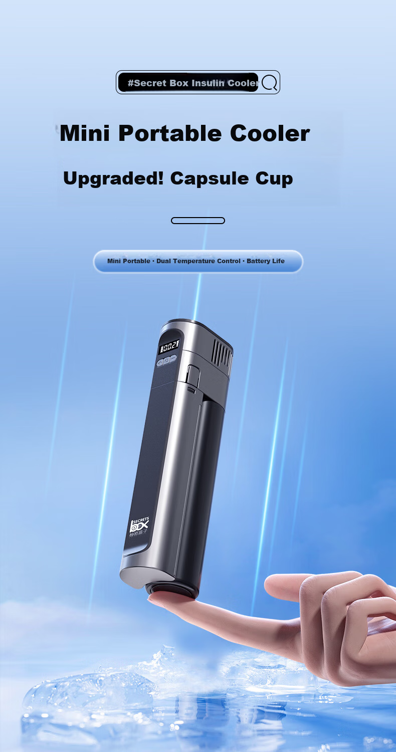 SECRETSBOX 2026 New Mini Capsule Insulin Cooler Box with Built-in Battery Portable Airplane Cooling Cup Mini Refrigerator 1