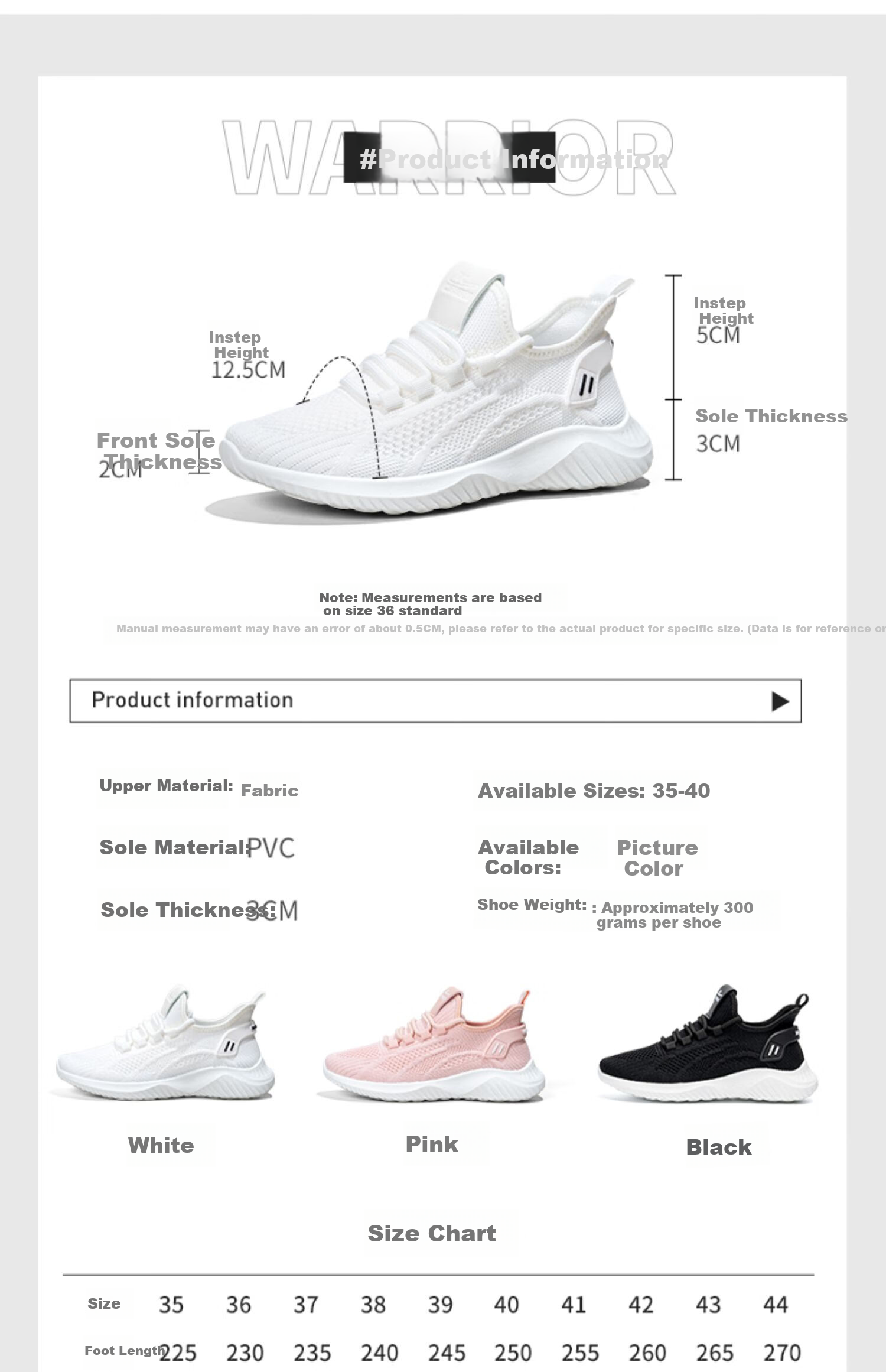 Warrior Women's Mesh Summer Comfortable Breathable Sports Shoes Casual Soft Sole Fashion Sneakers White Size 38 6