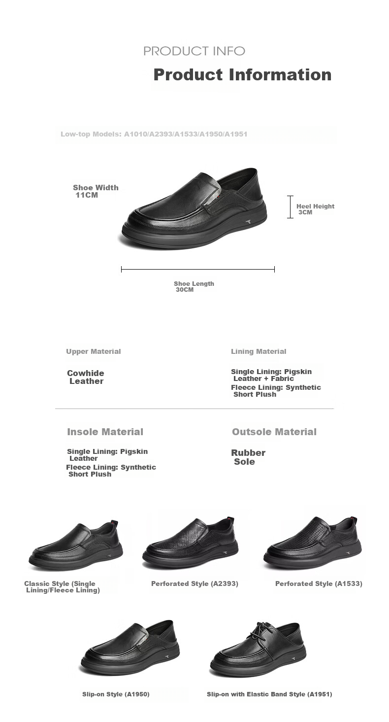 Belle Men's Slip-On Casual Leather Shoes Summer 2026 Breathable Commuter Business Shoes Black Perforated A2393 Size 40 9