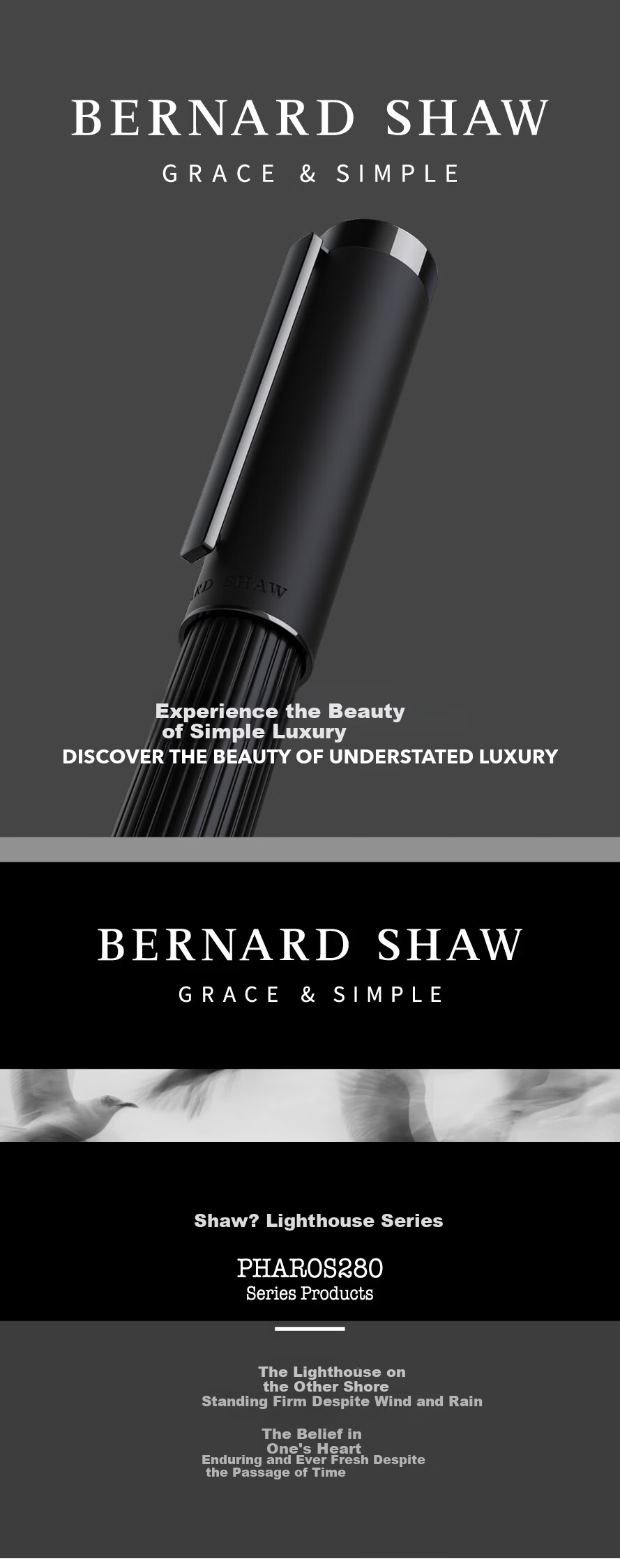 Bernard Shaw Mid-Autumn Festival And National Day Gift Ballpoint Pen High-End Luxury [Lighthouse] Aegean Blue Ultimate Pen Refill Gift Box Set Premium Business Office Men's 1