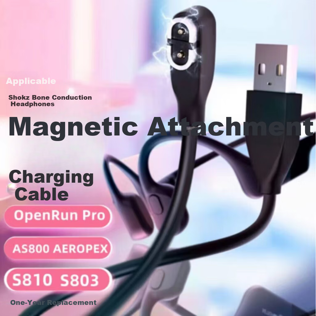 Trendsetter Magnetic Charging Cable for Shokz AS800/OpenRun Pro/S810/S803/ASC100/102 Bone Conduction Earphones Charger Power Cable