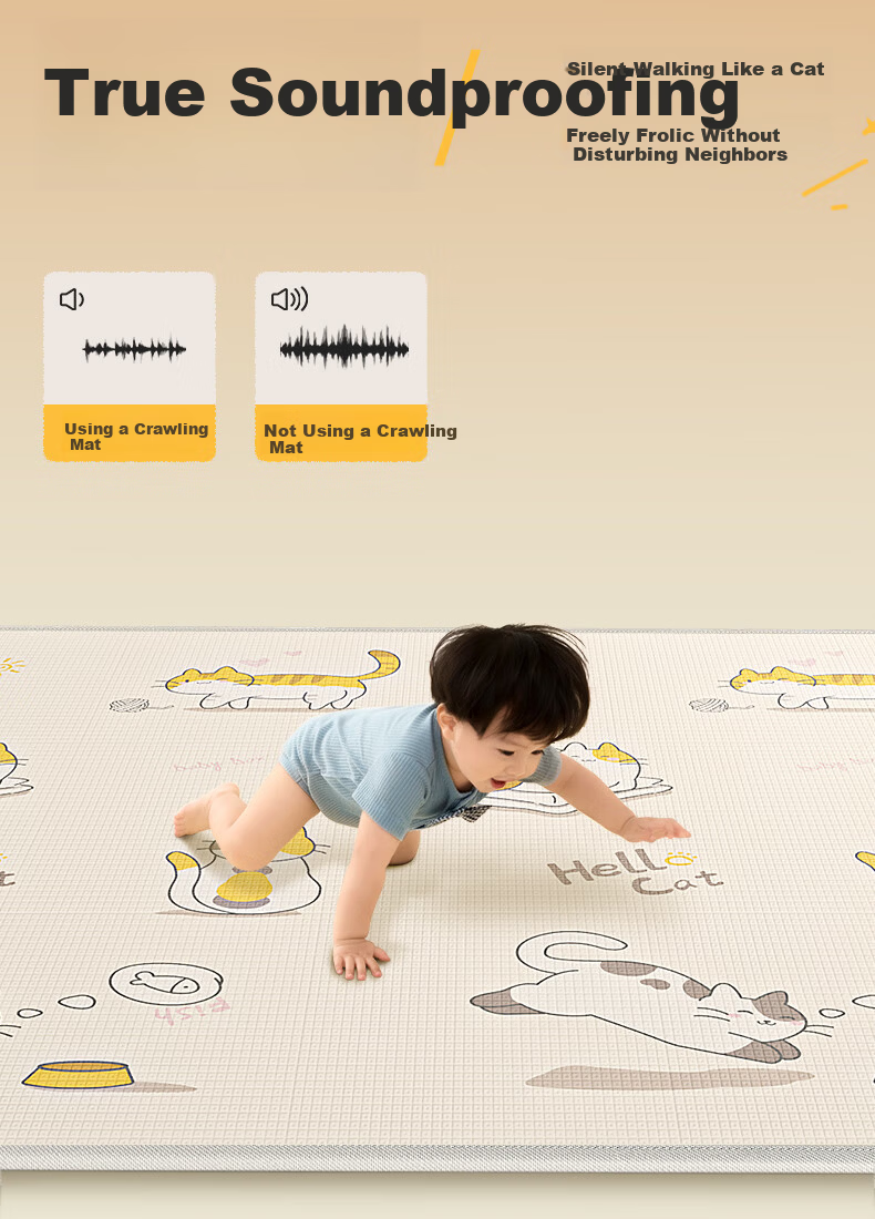 Beiboshi Babybox Cat Paw XPE Crawling Mat Double-Sided Home Floor Mat PX29A 18