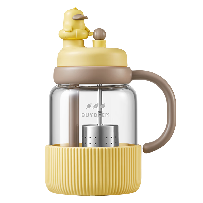 Buydeem New High-Temperature Resistant Glass Portable Tea Infuser Straw Cup Gift Tea Brewing Cup