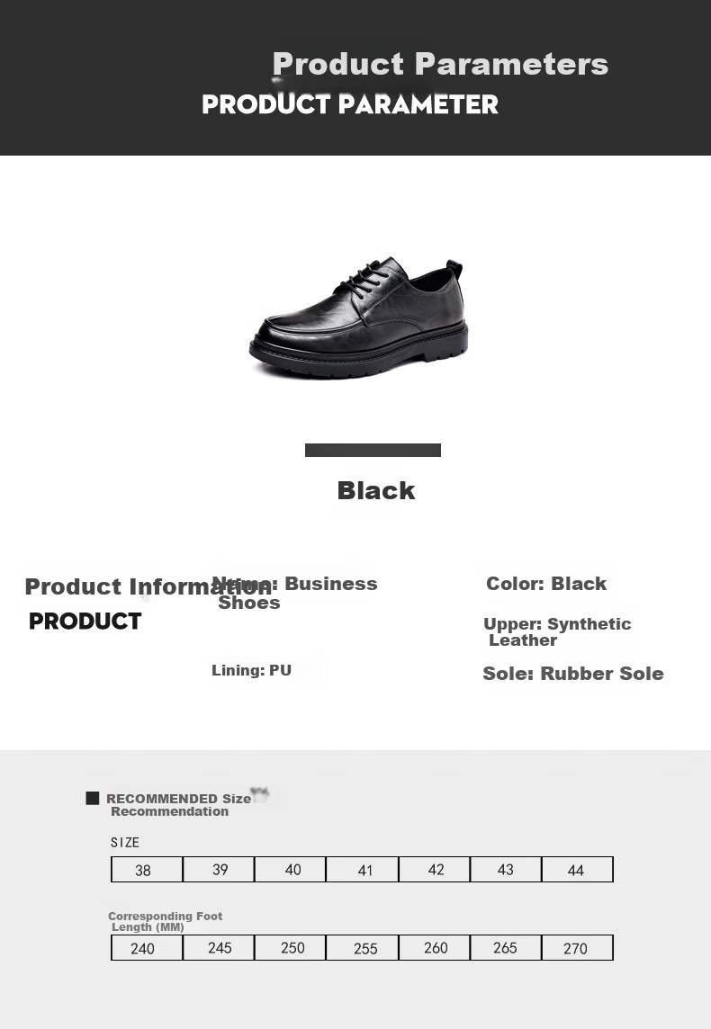 MULINSEN Men's Business Formal Casual Shoes Versatile Lace-up Thick-soled Work Shoes 5591 4