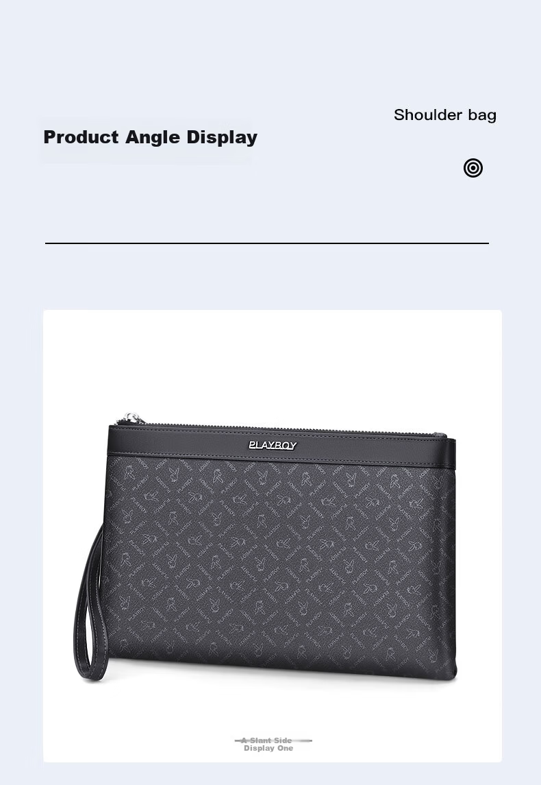 PLAYBOY Men's Large Capacity Clutch Multi-Functional Envelope Business Fashion Bag Birthday Gift for Husband 8