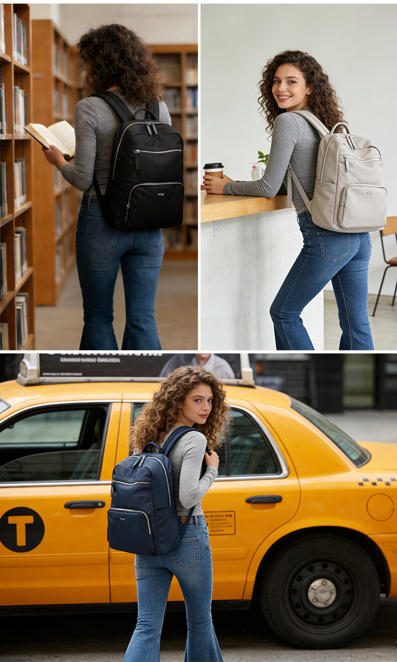Bange 16-inch Laptop Backpack Business Travel Women’s Shoulder Bag Bookbag Gray Model 505 10